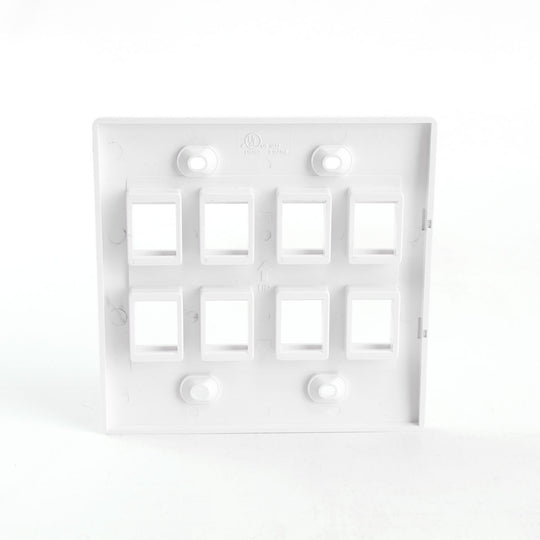 Dual Gang Keystone Jack Wall Plate - 8 or 12 Ports
