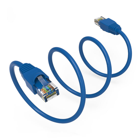 Cat6A Ethernet Patch Cable, Snagless Boot - Blue