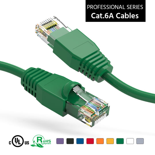 Cat6A Ethernet Patch Cable, Snagless Boot - Green