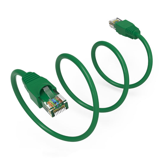 Cat6A Ethernet Patch Cable, Snagless Boot - Green