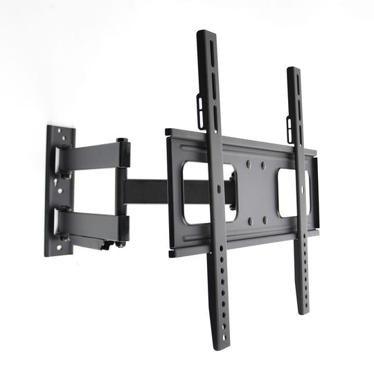 Rhino Brackets Articulating Curved and Flat Panel Single Stud TV Wall Mount w/ In-Wall Wire Hider Kit for 32-55 Inch Screens