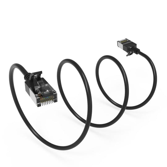 Cat 8 U/FTP Slim Ethernet Network Cable, 30AWG - Black