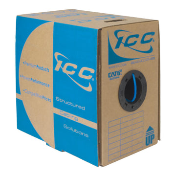 ICC 600Mhz CAT6e Bulk Cable with 23 AWG UTP Solid Wires, CMP Jacket, 1000ft Box - Spline