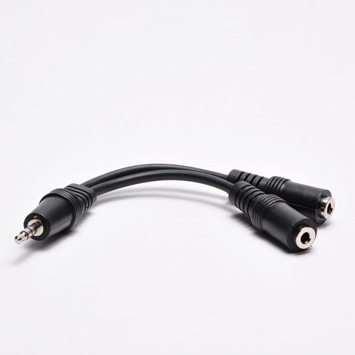 3.5mm Stereo Male to (2) 3.5mm Stereo Female Adapter - 4 Inch Cable
