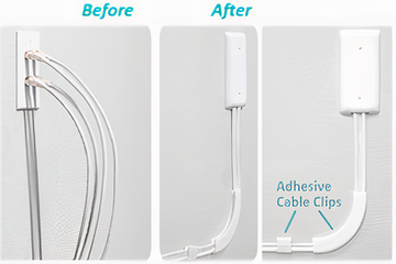 Sleek Socket 1-Gang Wall Plate, for Ethernet Only w/ Adhesvie Cable Management Kit