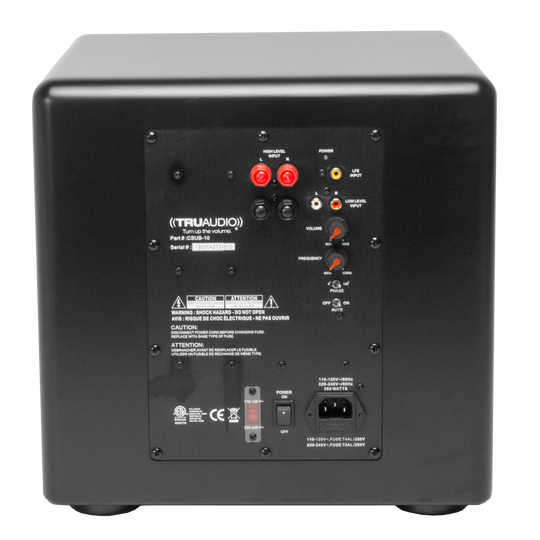 TruAudio Compact Powered Subwoofer w/ 10" Driver & (2) Passive Radiators, 250W Internal Amplifier