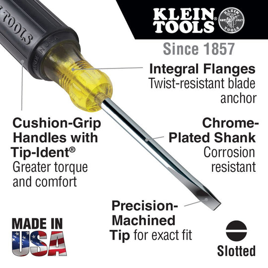 Klein Tools 1/4-Inch Keystone Cushion-Grip Screwdriver
