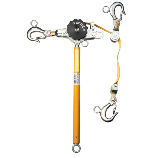 Klein Tools KN1500PEXH Web-Strap Ratchet Hoist with Hot Rings