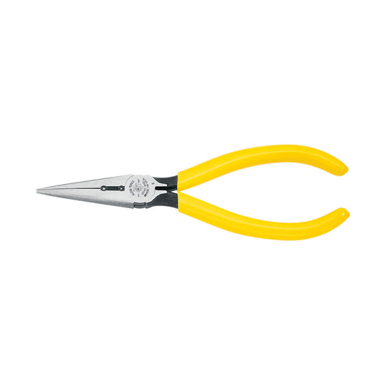 Klein Tools D203-6H2 Pliers, Long Nose Side-Cutters, Stripping, 6-Inch