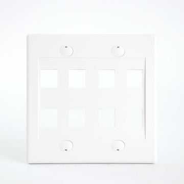 Dual Gang Keystone Jack Wall Plate - 8 or 12 Ports
