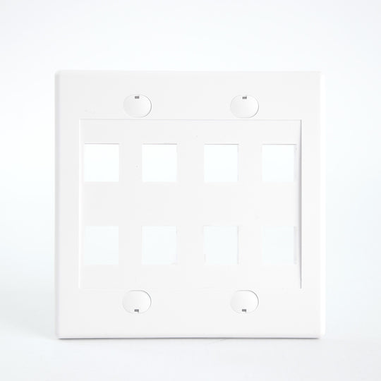 Dual Gang Keystone Jack Wall Plate - 8 or 12 Ports