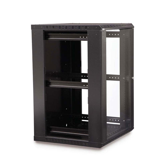 Kendall Howard LINIER Fixed Wall Mount Cabinet, Glass Door - 18U