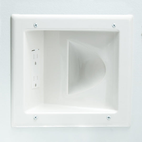 DataComm Recessed Bulk Cable Wall Plate w/ Angled Power