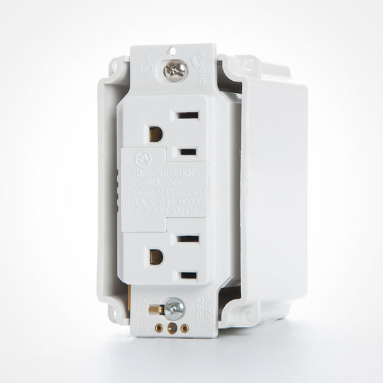 DataComm Recessed Low Voltage Media Plate w/ Duplex Surge Suppressor