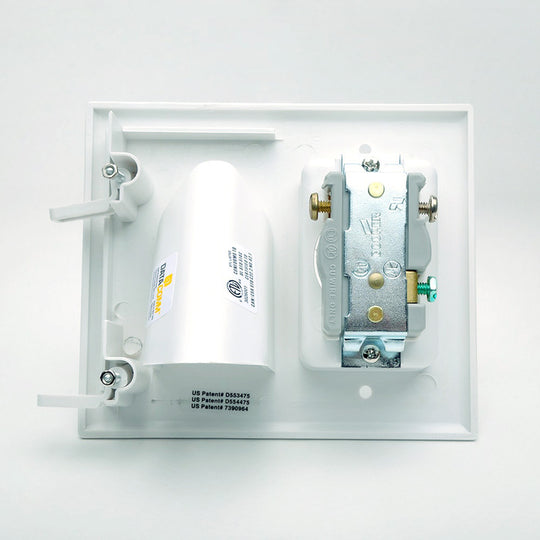 DataComm Recessed Bulk Cable Wall Plate w/ Power