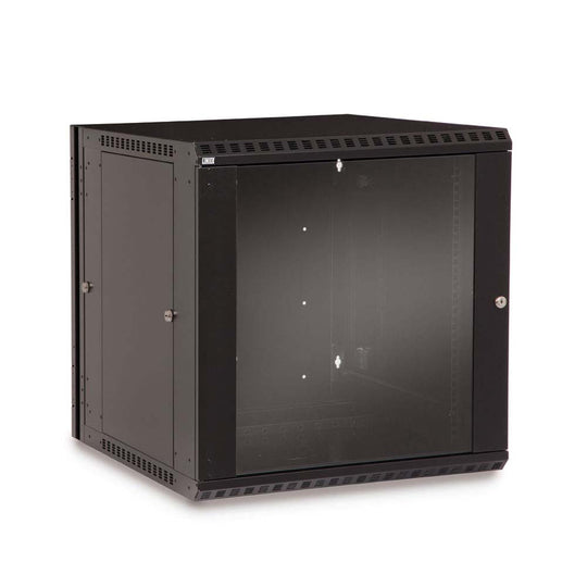 Kendall Howard LINIER Swing-Out Wall Mount Cabinet, Glass Door - 12U
