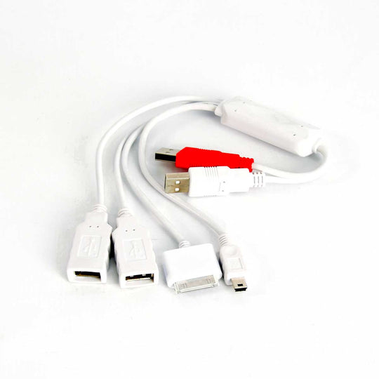 4 Port USB 2.0 Squid Hub - Mini-B 5 Pin, 30-Pin, (2) Female USB