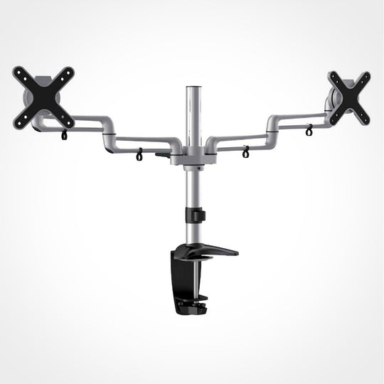 Rhino Brackets Dual Monitor Desktop Mount for 13 to 27 Inch Screens