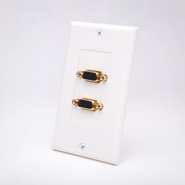 Vanco 281202 2 Port Slim Line VGA Decor Wall Plate