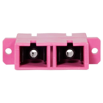 SCP Duplex SC/SC Multimode Panel Mount Coupler 29mm -  OM4 (Pink), UPC Polish Type
