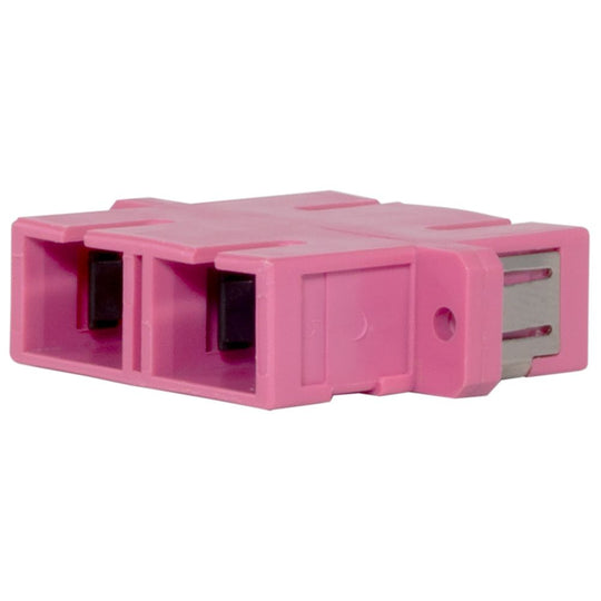SCP Duplex SC/SC Multimode Panel Mount Coupler 29mm -  OM4 (Pink), UPC Polish Type