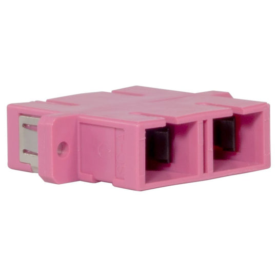 SCP Duplex SC/SC Multimode Panel Mount Coupler 29mm -  OM4 (Pink), UPC Polish Type