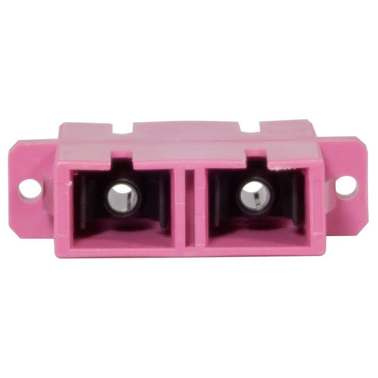 SCP Duplex SC/SC Multimode Panel Mount Coupler 29mm -  OM4 (Pink), UPC Polish Type