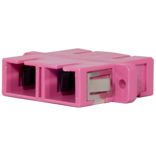 SCP Duplex SC/SC Multimode Panel Mount Coupler 29mm -  OM4 (Pink), UPC Polish Type