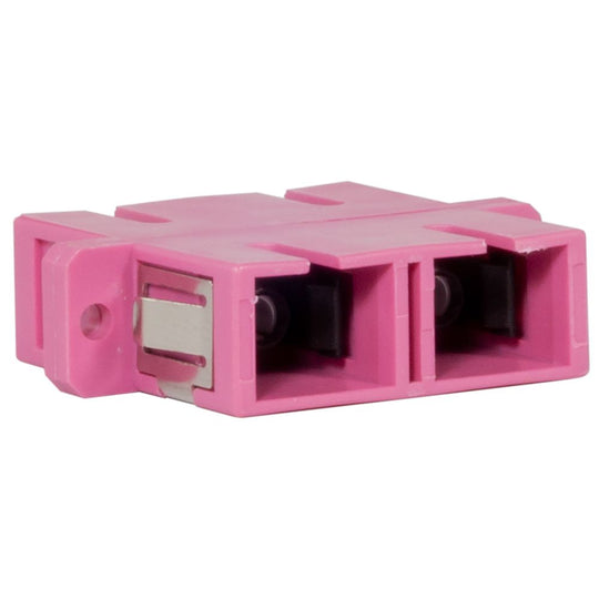 SCP Duplex SC/SC Multimode Panel Mount Coupler 29mm -  OM4 (Pink), UPC Polish Type
