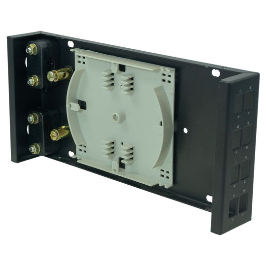SCP 8 Port Unloaded Indoor Fiber Wall Box - Supports (8) 13mm Panel Mount Couplers (Not Included), Built-In Fiber Coiler