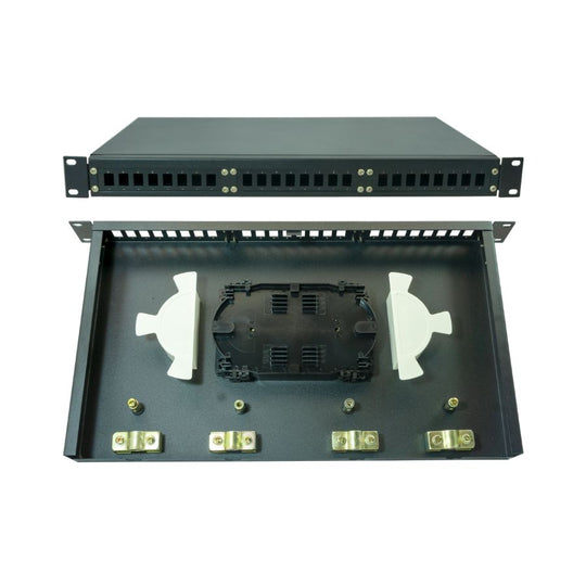 SCP 1 RU - Rack Mount Fiber Enclosure for 13mm Couplers- Unloaded- Supports (24) 13mm Duplex Couplers (Not Included)