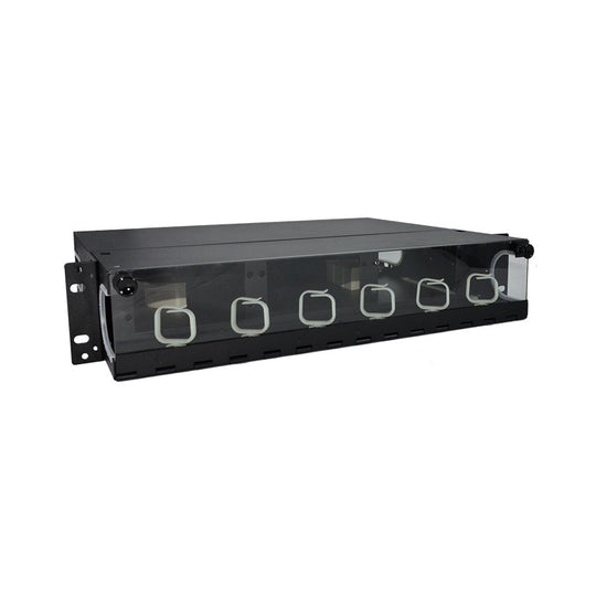 SCP 2 RU - Rack Mount Fiber Enclosure- Unloaded - Holds 6 Fiber Adapter Panels - Slide Out Wiring Tray, LGX-118 Compatible