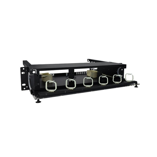 SCP 2 RU - Rack Mount Fiber Enclosure- Unloaded - Holds 6 Fiber Adapter Panels - Slide Out Wiring Tray, LGX-118 Compatible