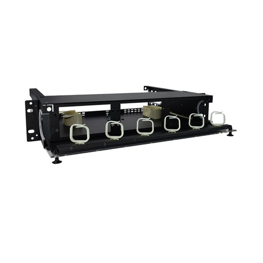 SCP 2 RU - Rack Mount Fiber Enclosure- Unloaded - Holds 6 Fiber Adapter Panels - Slide Out Wiring Tray, LGX-118 Compatible