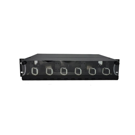 SCP 2 RU - Rack Mount Fiber Enclosure- Unloaded - Holds 6 Fiber Adapter Panels - Slide Out Wiring Tray, LGX-118 Compatible