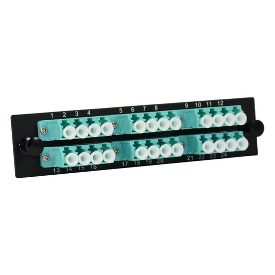 SCP LC Duplex Multimode Fiber LGX Adapter Plate - 10G OM3/OM4 Multimode Adapters (Aqua)