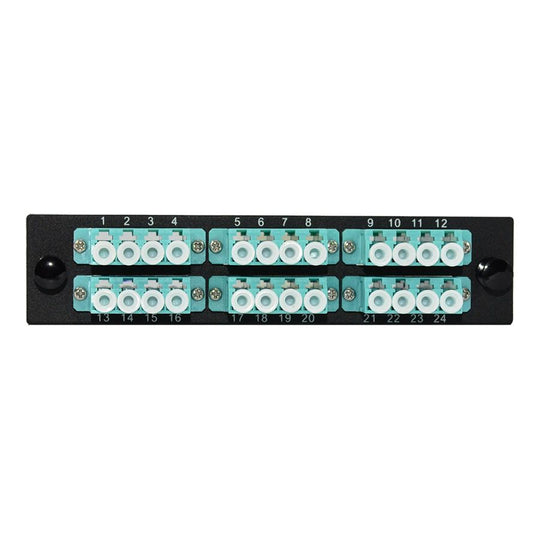 SCP LC Duplex Multimode Fiber LGX Adapter Plate - 10G OM3/OM4 Multimode Adapters (Aqua)