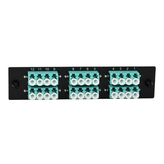 SCP LC Duplex Multimode Fiber LGX Adapter Plate - 10G OM3/OM4 Multimode Adapters (Aqua)