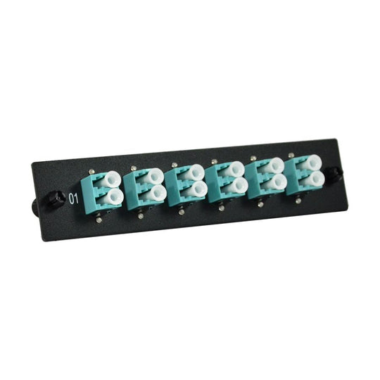 SCP LC Duplex Multimode Fiber LGX Adapter Plate - 10G OM3/OM4 Multimode Adapters (Aqua)