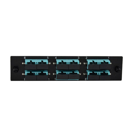 SCP 6 SC Duplex Multimode Fiber LGX Adapter Plate - 10G OM3/OM4 Multimode Adapters (Aqua)