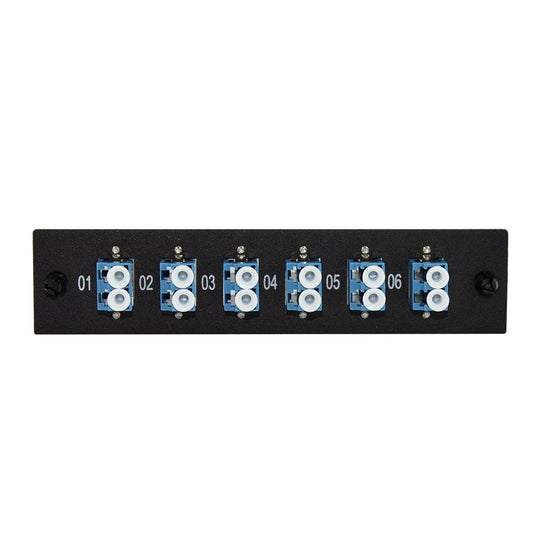 SCP Duplex LC Single-Mode Fiber LGX Adapter Plate - OS2 9/125 Adapters (Blue)