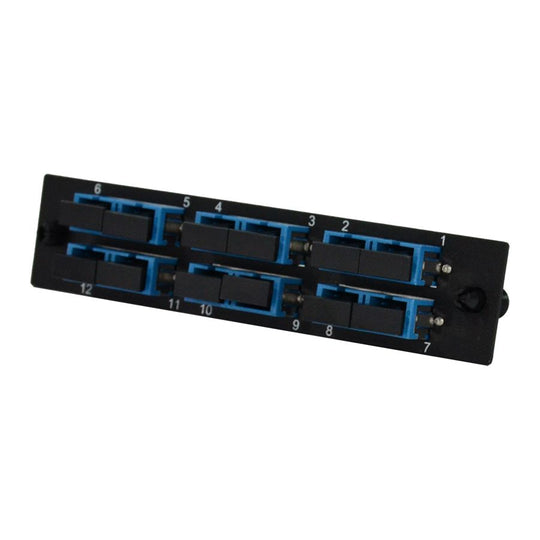 SCP 6 Duplex SC Single-Mode Fiber LGX Adapter Plate - OS2 9/125 (Blue)