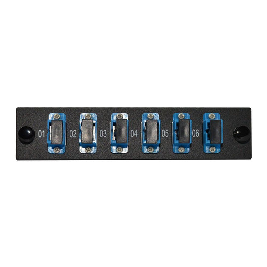 SCP 6 Simplex SC Single-Mode Fiber LGX Adapter Plate - Single-Mode OS2 9/125 (Blue)