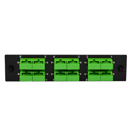 SCP 6 Duplex SC/APC Single-Mode Fiber LGX Adapter Plate - Single-Mode OS2 9/125 Adapters (Green)