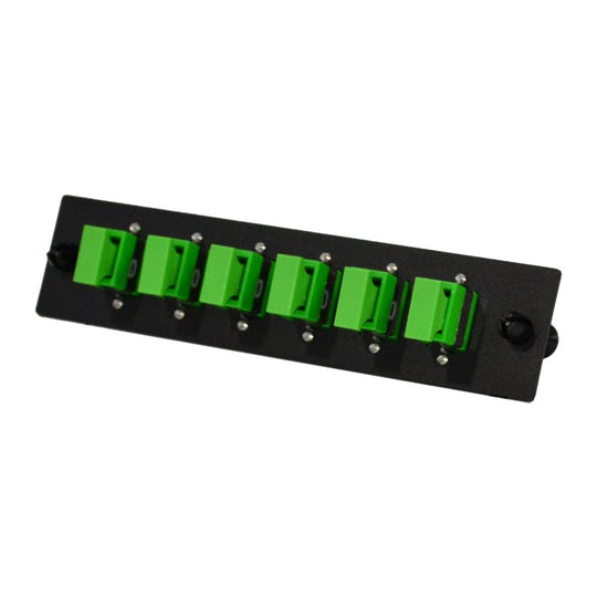SCP 6 Simplex SC/APC Single-Mode Fiber LGX Adapter Plate - Single-Mode OS2 9/125 Adapters (Green)
