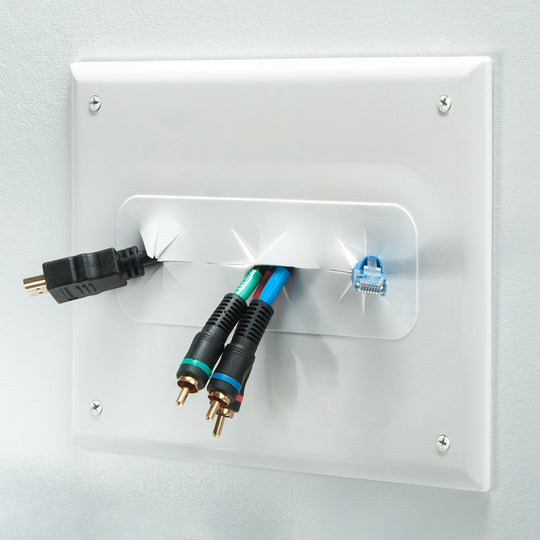 DataComm Bulk Cable Wall Plate with Flex Opening