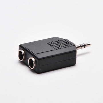 3.5mm Stereo Male to (2) Quarter Inch Stereo Female TRS Adapter, Plastic