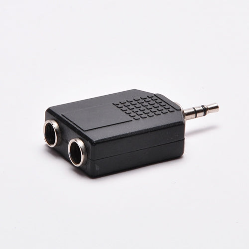 3.5mm Stereo Male to (2) Quarter Inch Stereo Female TRS Adapter, Plastic