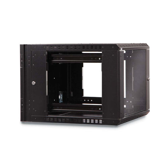 Kendall Howard LINIER Swing-Out Wall Mount Cabinet, Glass Door - 9U