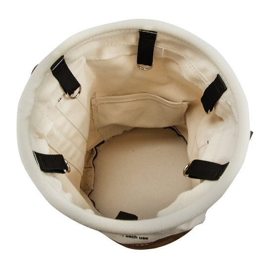 Klein Tools 5104OCTO Leather Bottom Bucket with Connections, 12-Inch